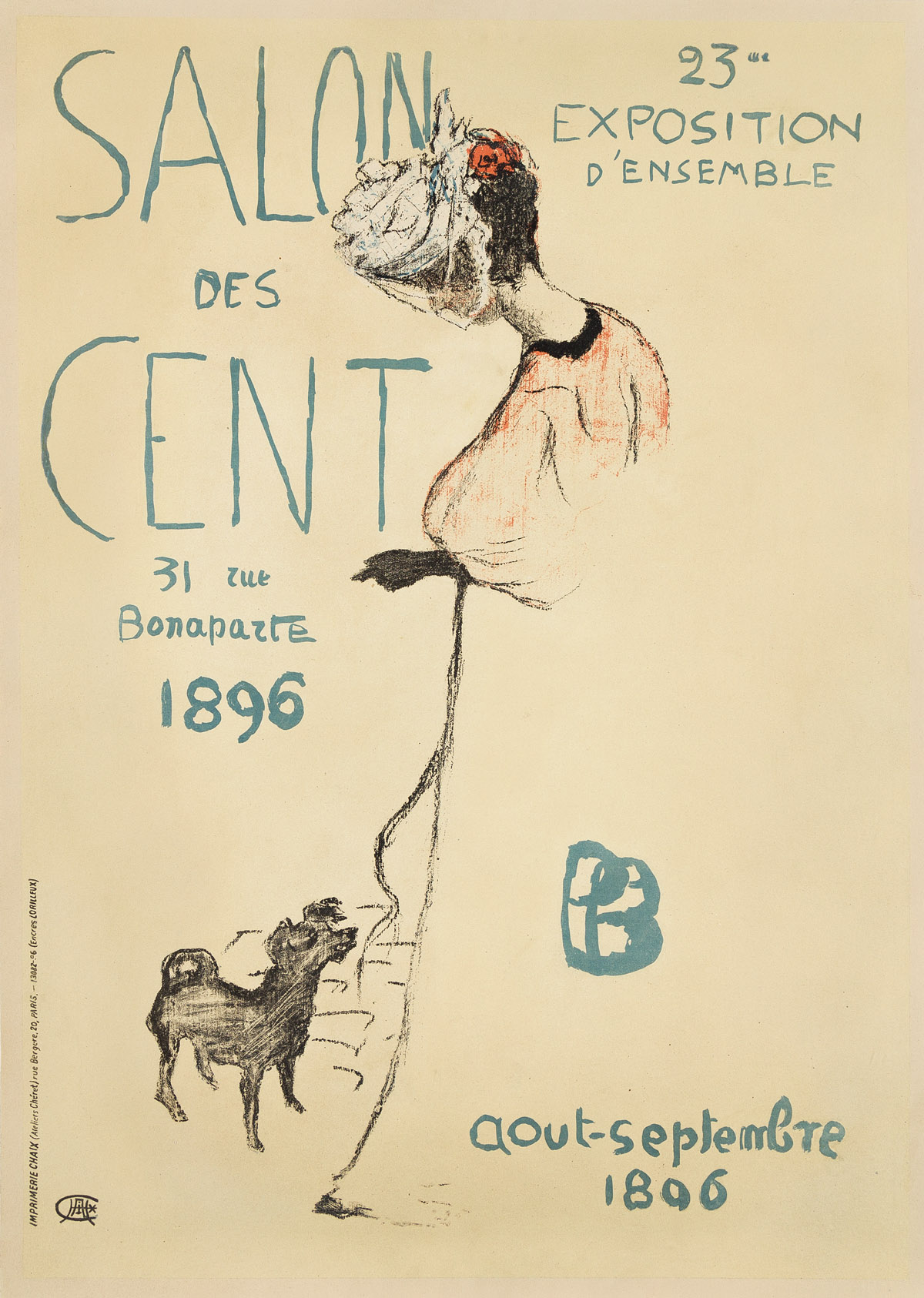 PIERRE BONNARD (1867-1947).  SALON DES CENTS. 1896. 24¼x17¼ inches, 61½x43¾ cm. Chaix, Paris.